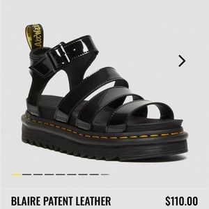 Dr Martens Blaire Patent Leather Strap Sandals